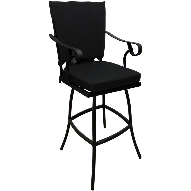 Tabouret de bar Ramario, Noir, Noir, 26"