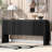 63-Inch Wave-Pattern Console Table With 4 Doors And Adjustable Shelf,Curved Design Sofa Table Behind Couch, Narrow Entryway Table For Living Room, Foyer And Hallway-2077056447