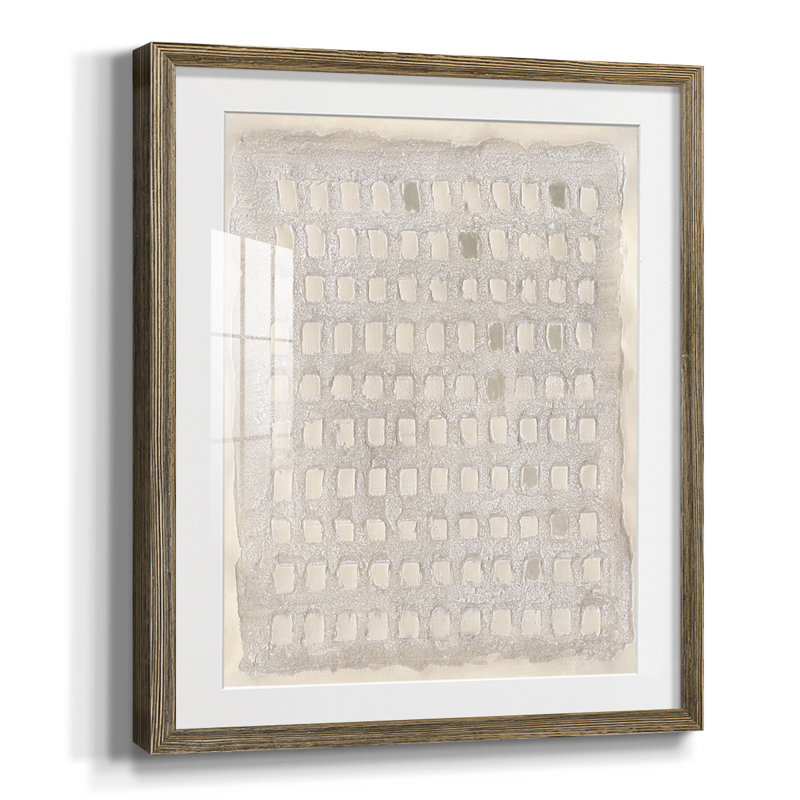 Pearl Punch Card II, Papier avec cadre noyer, Blanc