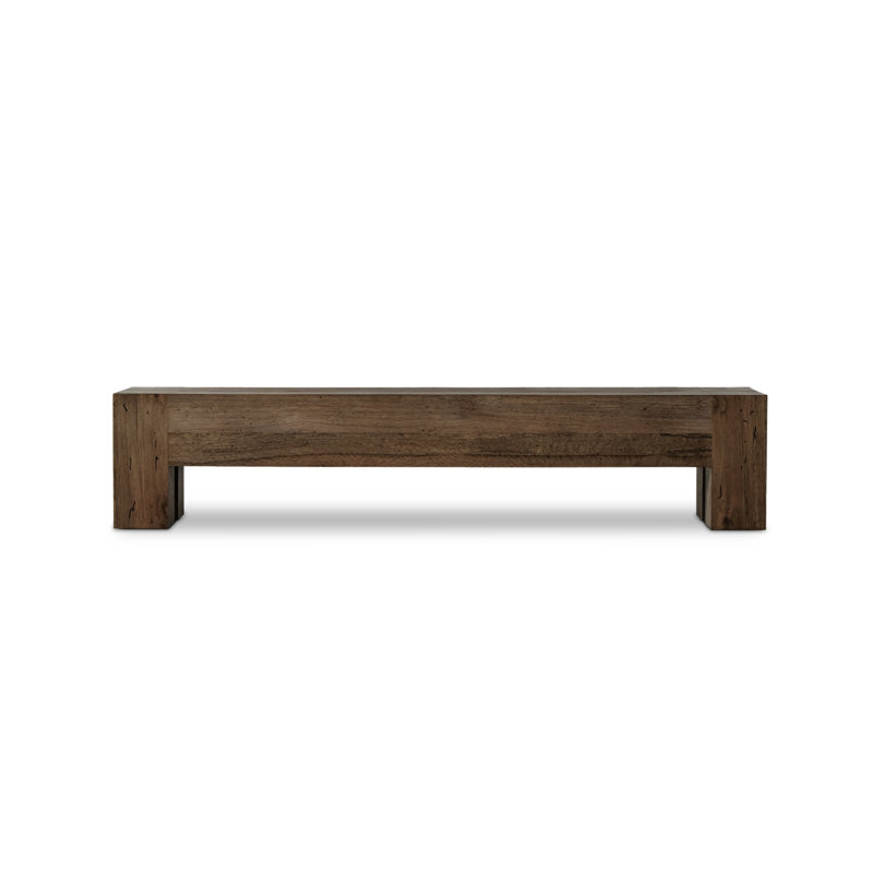 Jesup Solid Wood Bench, Ebony Rustic Wormwood Oak