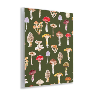 Mushrooms Repeating Pattern Wall Plaque Art by Two If By Sea Studios