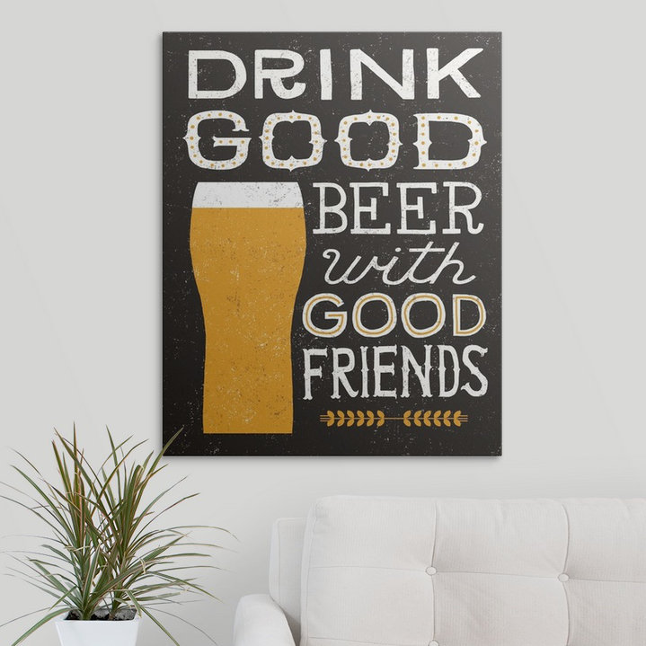 «Anji Craft Beer IV» par Michael Mullan, art textuel, H 48 po x l 38 po x P 1,5 po, Toile