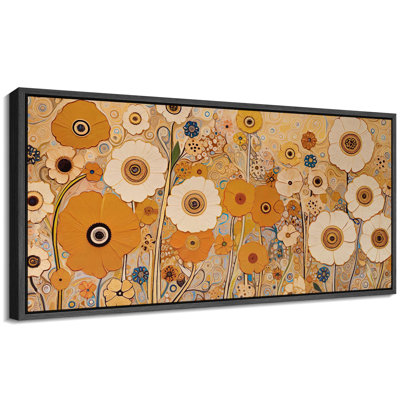 Colorful Floral Pattern with Yellow and White Flowers