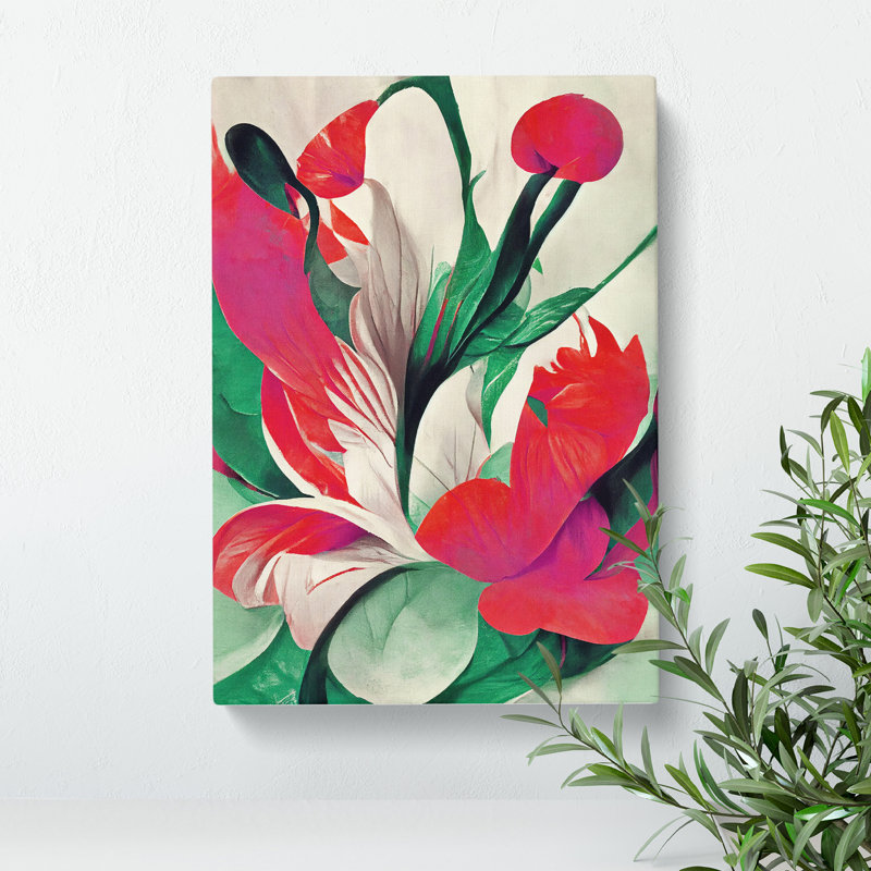 Stunning Abstract Flowers No.4 - Wrapped Canvas, 50cm H x 35cm W x 3cm D
