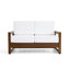 Causeuse d'extérieur en bois de teck massif Gustina avec coussin et accoudoirs-1118500621-1118507691