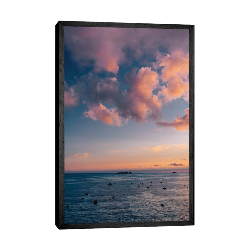 Amalfi Coast Sunset V by Bethany Young - Print on Canvas, Black Framed, 101.6cm H x 66.04cm W x 3.81cm D