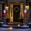 Lampadaire de décoration de Noël 60 po avec DEL blanc froid et nœud rouge pré-éclairé, noir