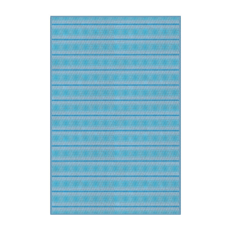 Tapis décoratif géométrique bleu Hostetler, Rectangle 8 pi x 12 pi