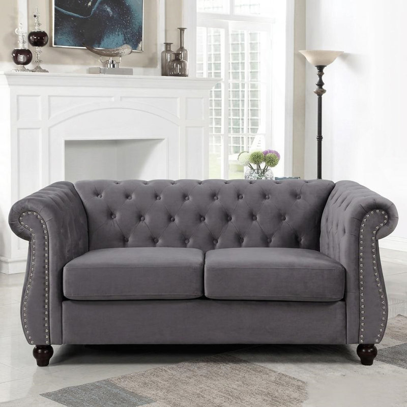 Fauteuil d'appoint Chesterfield, Grey, Black