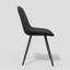 Ensemble de 2 chaises de salle à manger en cuir polyuréthane noir - Conception ergonomique à point diamant avec structure en fer