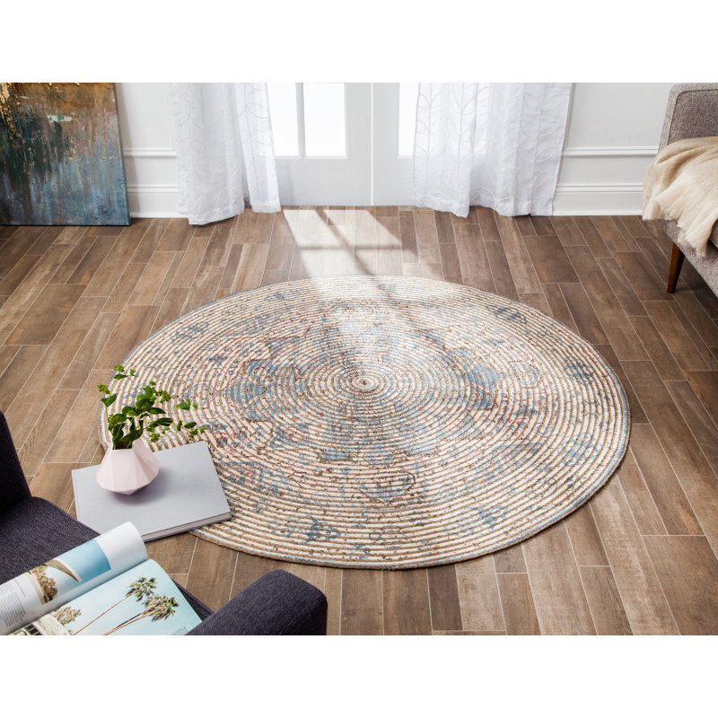Oliva Flatweave Oriental Indoor Rug, Round 8' 