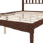 Lit plateforme double en bois avec tête de lit à motif de gourde-354075045