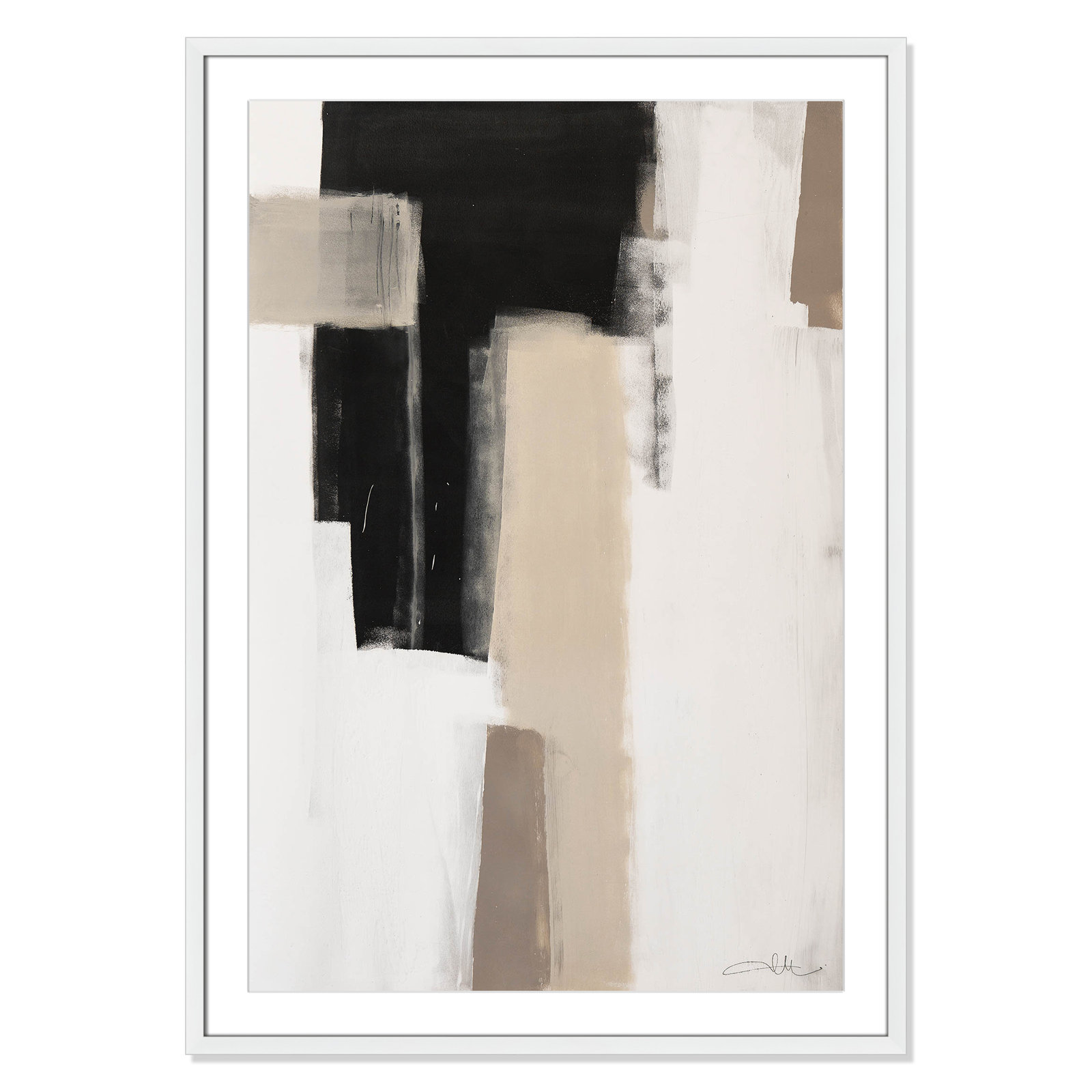 Calvin "Earth Scapes I" Print, 41.5" H x 29.5" W x 1.25" D, White Single Picture Frame, Yes