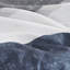 Ensemble d'édredon à rayures avec draps bleu / gris-128954405