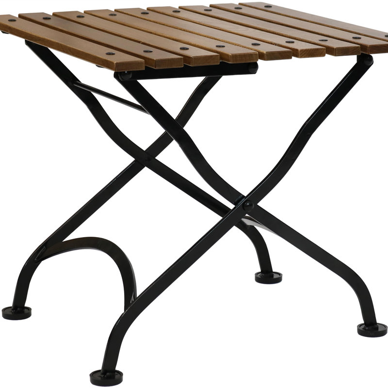 Table d'appoint pliante en châtaignier européen Mantz, Brun
