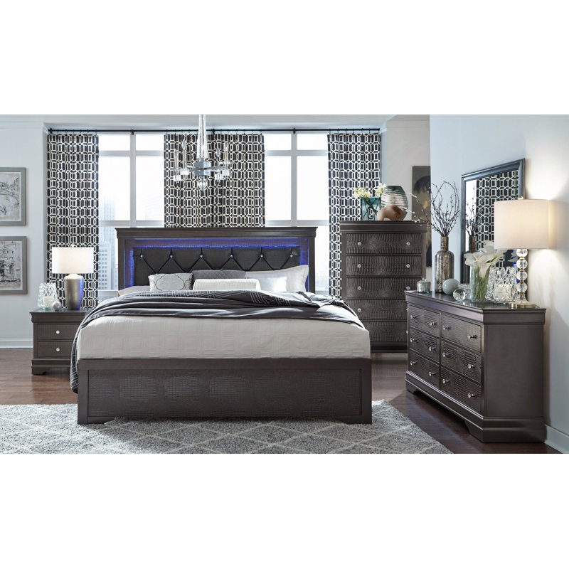 Shaker Crocodile Metallic Grey Mirror