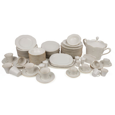 Piece Porcelain China Dinnerware Set - Service for 12