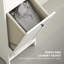 Freestanding Bathroom Cabinet, With Laundry Basket - White