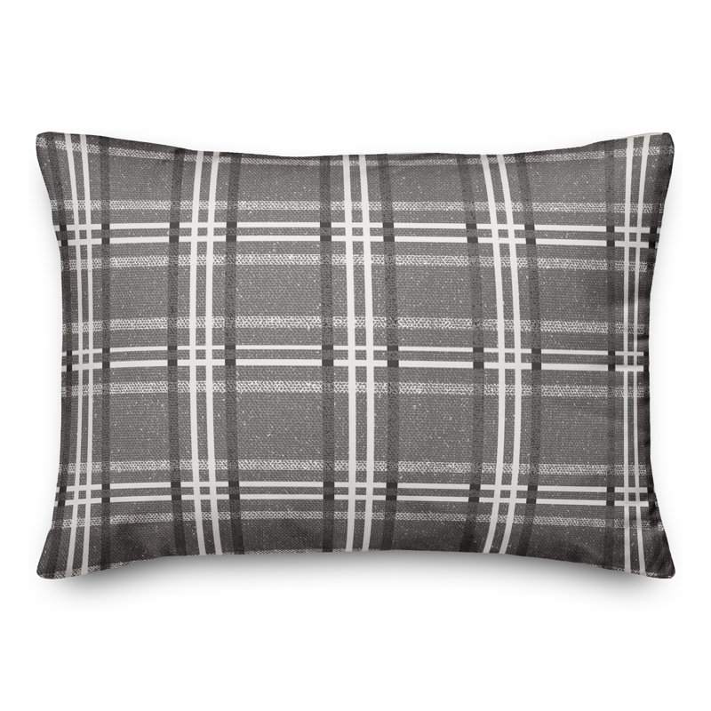 Abstract Outdoor Throw Pillow, Gray