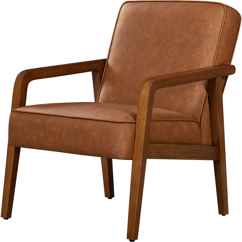 Fauteuil Brandalyn, Similicuir brun clair