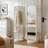 66.93"French-style solid wood rotating floor mirror