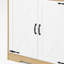 Garde-manger avec 2 portes, garde-manger moderne à 3 niveaux avec tablettes, garde-manger autoportant, garde-manger pour la cuisine, la salle à manger