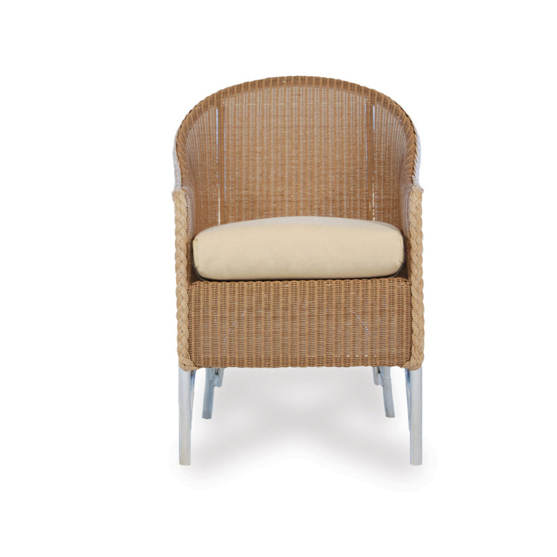 Universal Loom Accessories Outdoor Dining Armchair, White, Canvas Natural