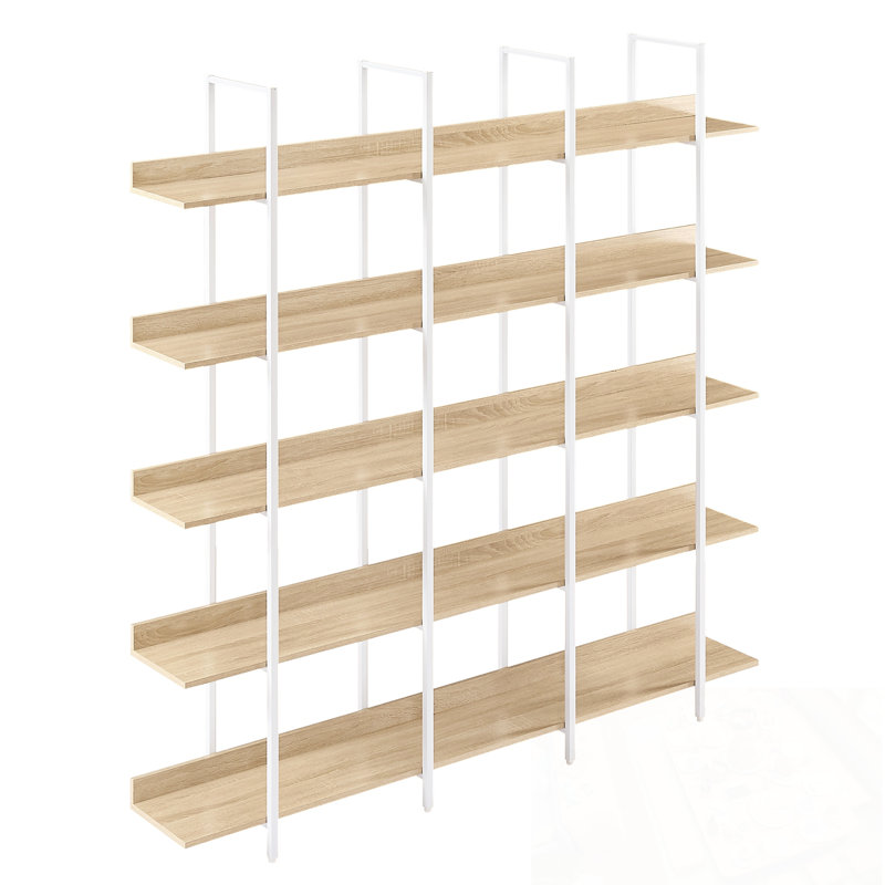 5 Tier Huizenga with Metal Frame, White+Natural