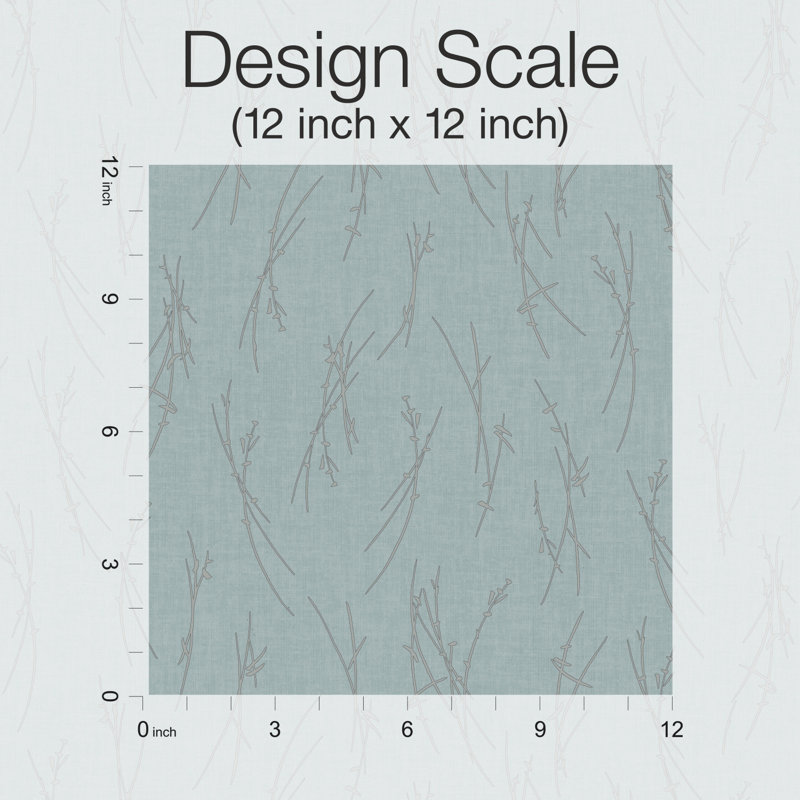 Abstract Metallic Wallpaper Roll, Blue/Silver