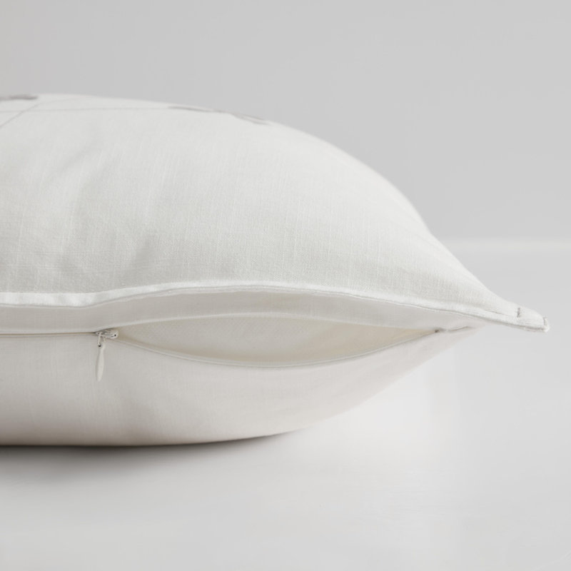 Calvin Klein Gingko Leaf Cotton Grey Throw Pillow