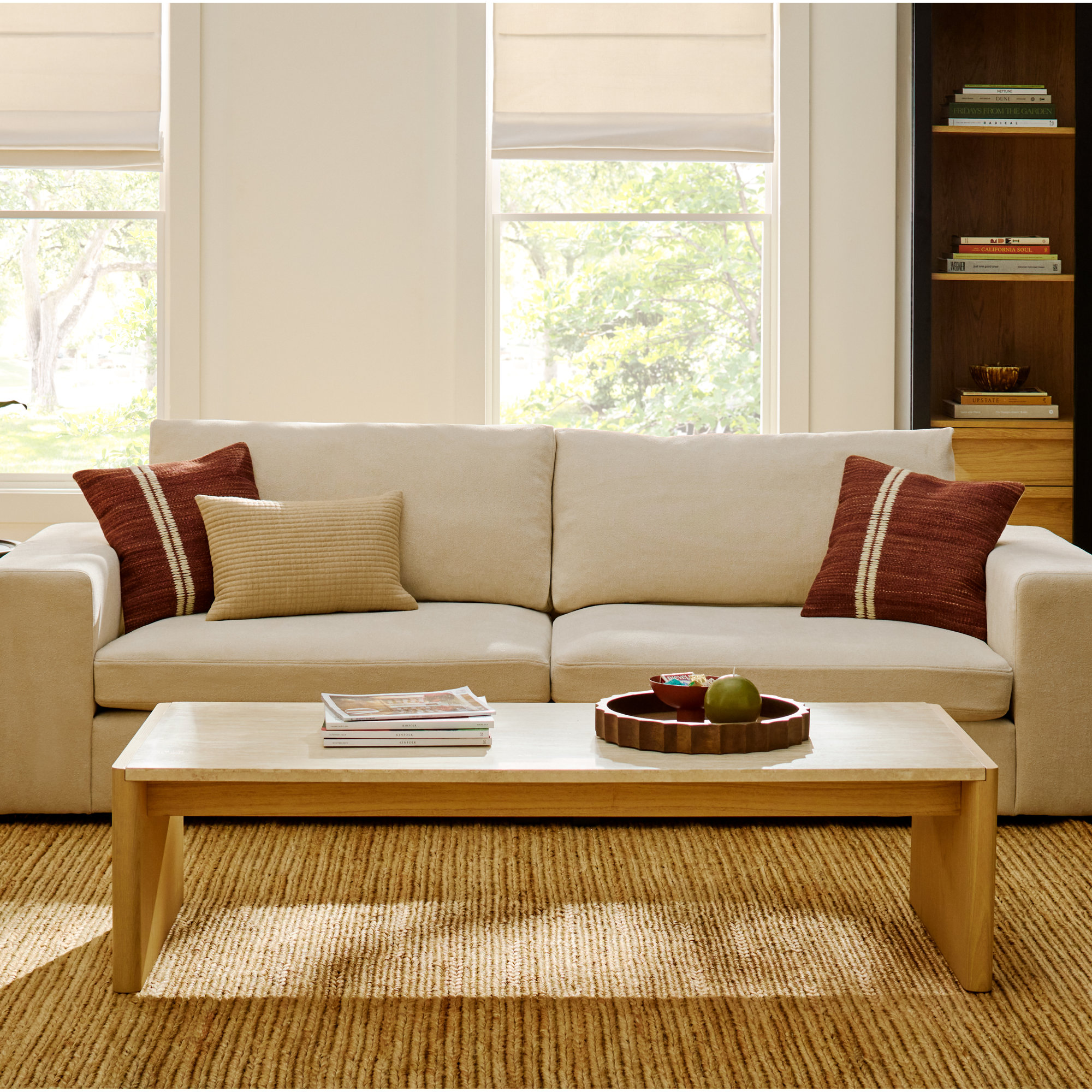 Jeremiah Brent x Loloi Christopher Accent Pillow, Natural, Down / Feather, Rectangular 21"H x 13"W