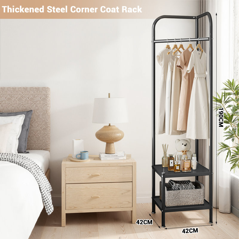 Freestanding 1 - Hook Coat Rack, Black