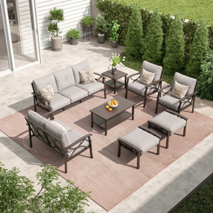 Dorisann 7 - Person Patio Conversation Sets with Cushions