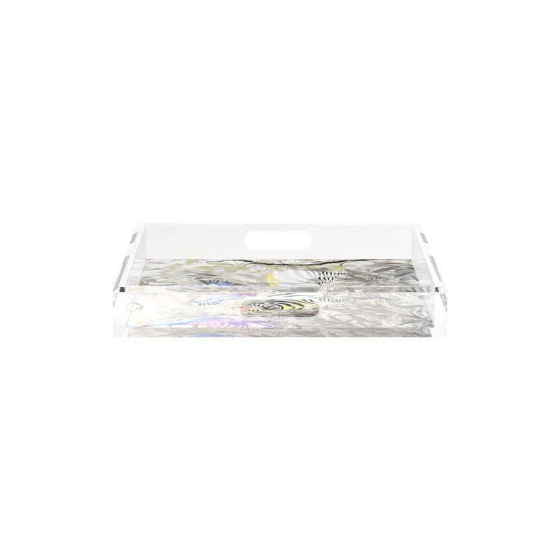 Arcadia Zebra Acrylic Square Decorative Tray, 12"W x 12"D x 2"H