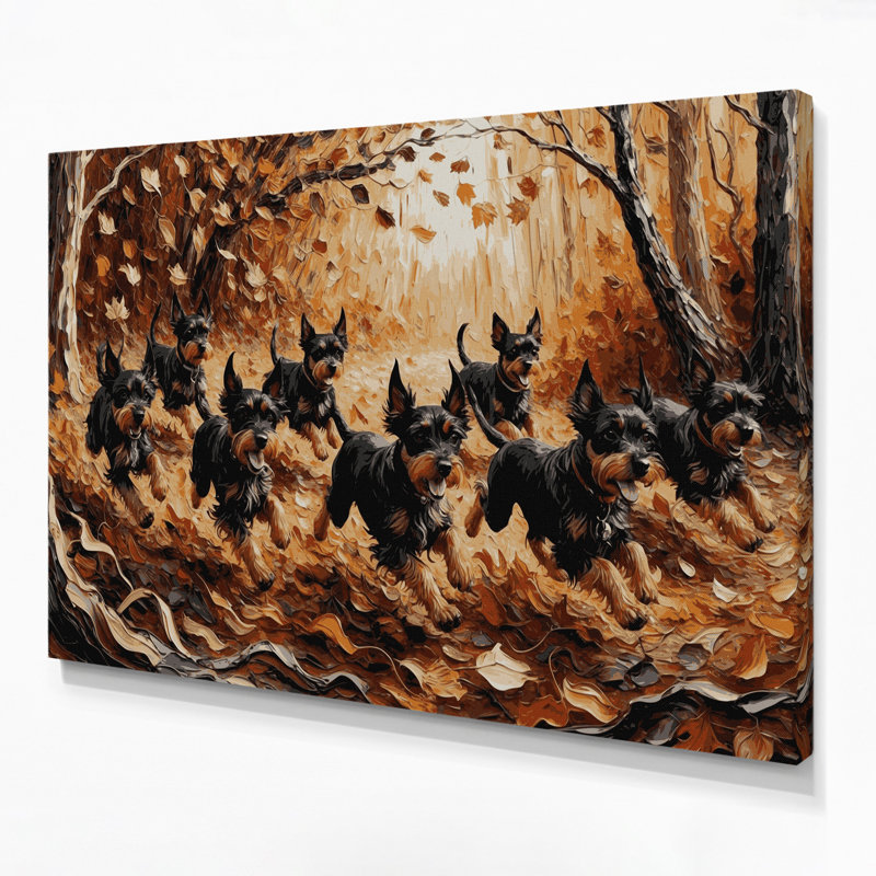 «Dogs Affenpinscher», art mural sur toile noire