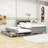 Brinna Wood Platform Bed with 3 Drawers,Storage Headboard,Twin Trundle and USB Ports-86036287-86036284
