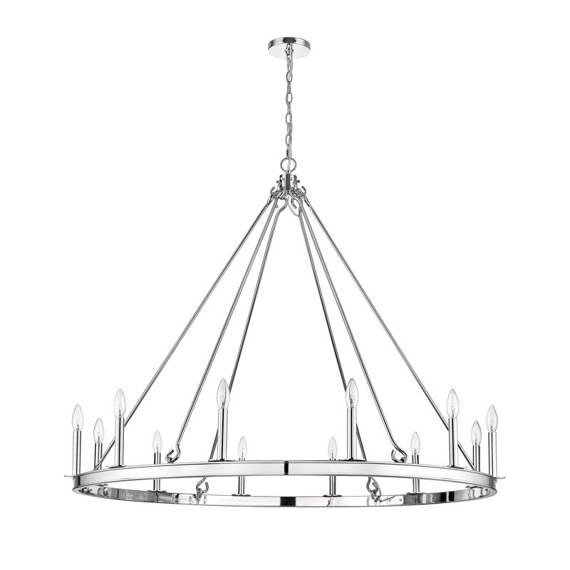 Parker 12 - Light Dimmable Wagon Wheel Chandelier