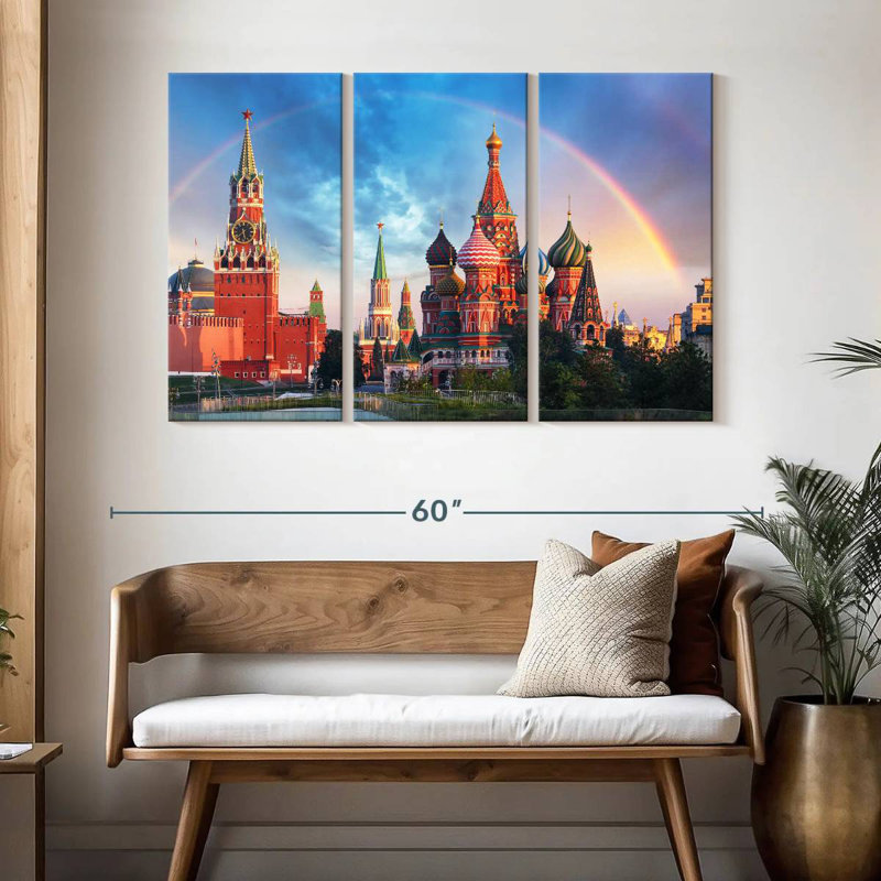 Kremlin et place rouge de Moscou, H 32 po x l 50 po