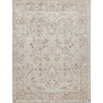 Hand-Knotted High-Quality Light Green Area Rug