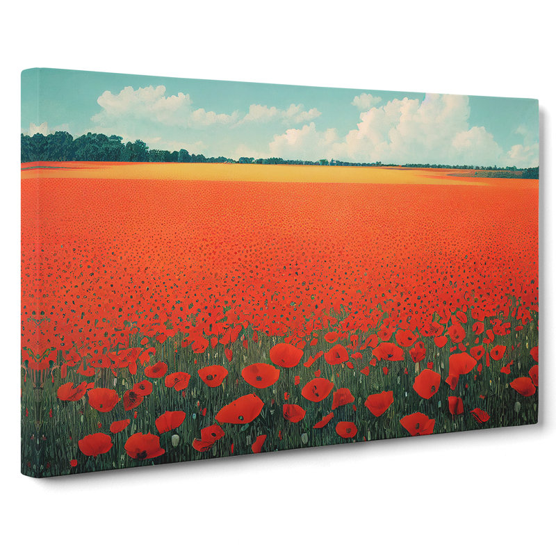 Entrancing Poppies Flowers - Wrapped Canvas, 40cm H x 60cm W x 3cm D
