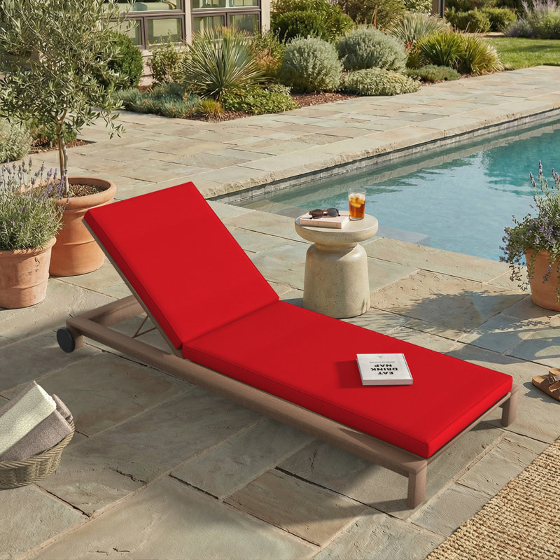 Sunbrella® Outdoor Chaise Cushion, 24" W x 73" D, Sunbrella® Canvas Jockey Red