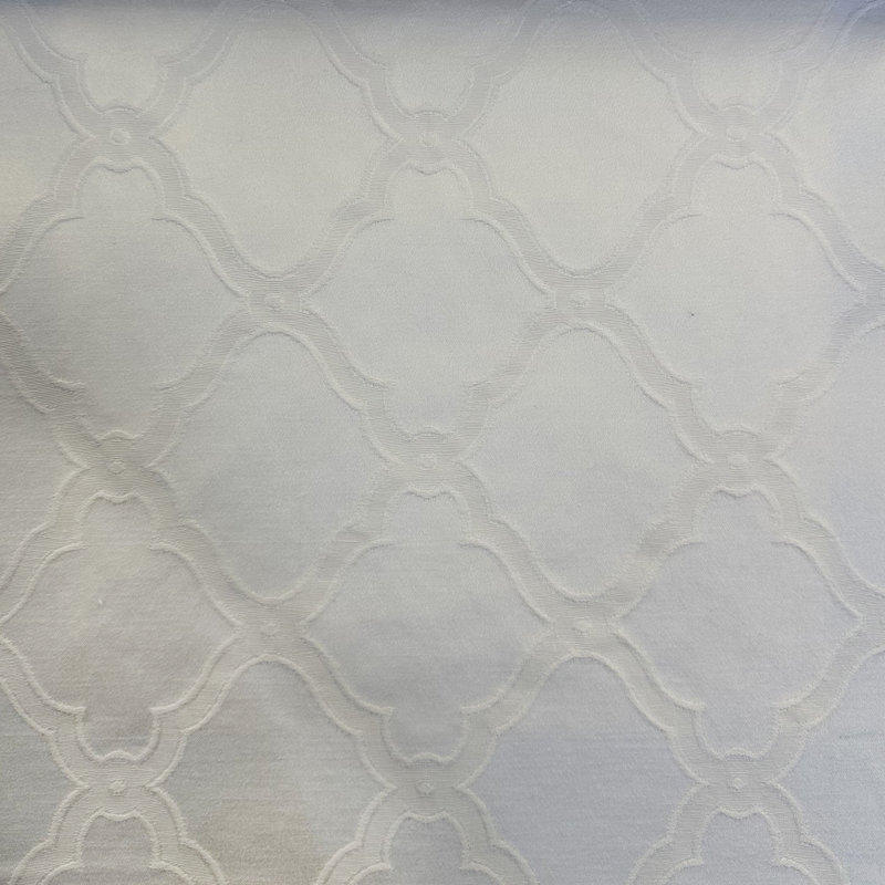 Serena Fabric | Embossed Diamond-Shaped Geometric Jacquard Fabric | Drapery & Curtain Fabric and Upholstery Fabric, White