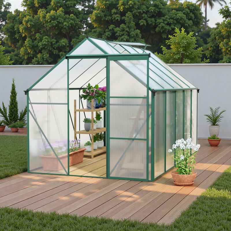 Serre en polycarbonate surélevée 6X10FT, L 6,23 po x P 10,2 po