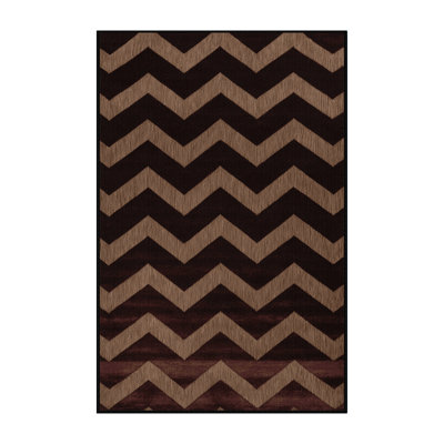 Machine Washable Checkered Black Area Rug