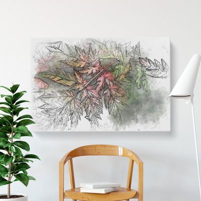 Fern Leaves Vol.2 Sketch - Wrapped Canvas