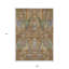 Tapis extérieur lavable floral vert cuivré et beige 9 pi x 12 pi
