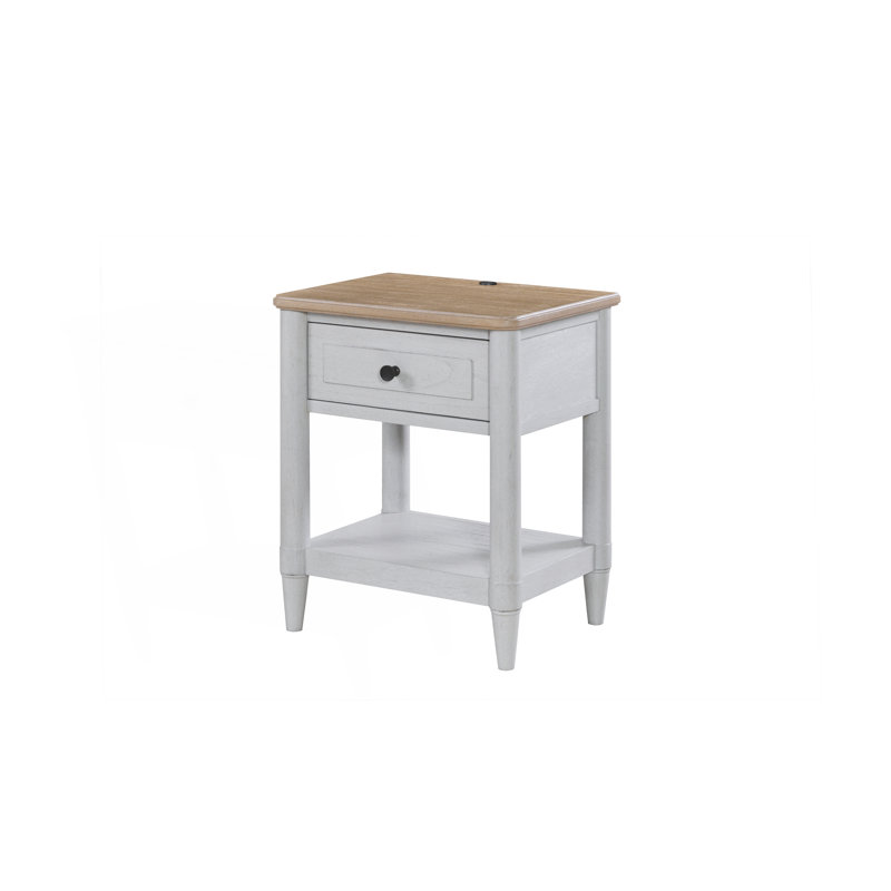 Petite table de chevet pour adolescent avec port de charge USB