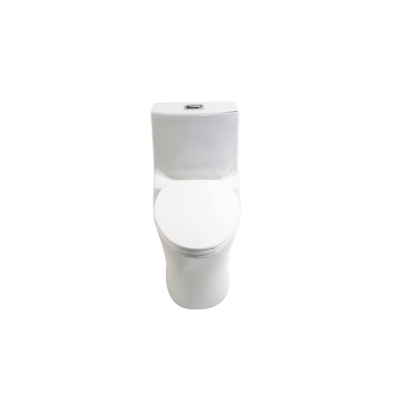 1.1/1.60 Gpf Dual-Flush One Piece Toilet, Button On Tank Top S-Trap, Water-Saving Elongated Comfort Height Floor Mounted, Soft Closing Seat,1000 Gram Map Flushing Score Toilet