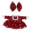Ensemble de robes en dentelle rouge à flocons de neige pour costumes d'oies de 58 cm (23 pouces) - Décorations de Noël