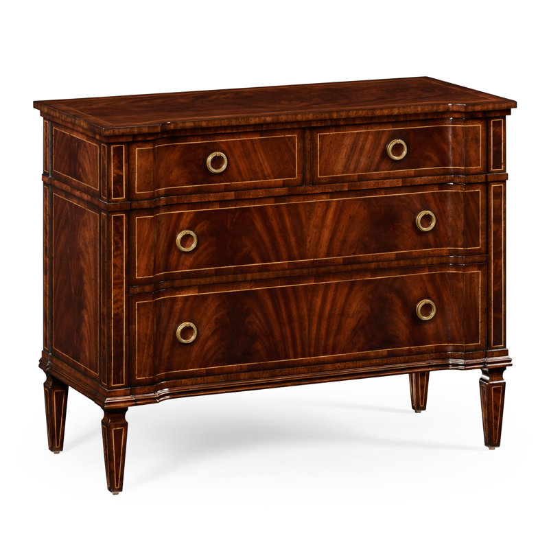 Commode d’appoint 4 tiroirs Regency, Acajou antique moyen